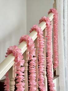 1/10支装人造绣球花藤蔓，樱花花环，情人节礼物装饰藤蔓，家居装饰，餐桌，卧室，婚礼场地，花园，新年装饰 - 彩色 - 查看 6