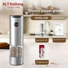 Juego de molinillos eléctricos de sal y pimienta con base, molinillo de pimienta, molinillo grueso, a pilas, molinillo eléctrico, molinillo eléctrico de sal y pimienta, ideal para uso doméstico y en la cocina (a pilas) - Multicolor - Ver 17