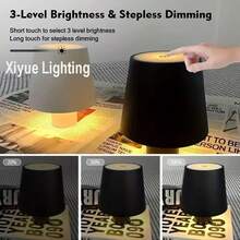 1个无线瓶灯，可充电LED便携式台灯，3种颜色可选，可调光，触摸控制，适用于户外、餐厅、卧室和家居装饰 - 多色 - 查看 9