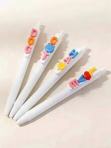 1pc/2pcs Meaningful Ballpoint Pen, DIY Push-Button Pen, Quick-Drying 0.5mm Black Ink Pen, High-Quality Personalized Pen, Black Pen For Students - Heartfelt Neutral Pen - View 3