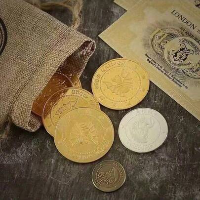 Gringotts Gold Coin - Galleon Coin Pendant - Necklace For Men - Lucky Coin - Game Prop Magic