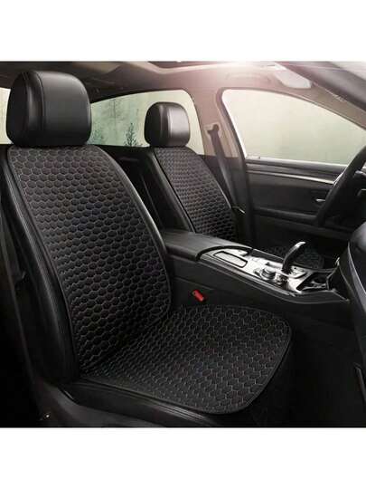 2pcs Universal Car Seat Cover Protector Linen Front Rear Cushion Protect Pad Mat Backrest For Auto Interior Truck Suv Van(1pc Front Seat+1pc Backrest)