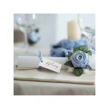 ‌50-Pack Sage Green Place Cards, 1.57x3.54 Inch Elegant Name Tags With Satin Ribbon, Versatile Seating Cards For Weddings, Banquets, Corporate Events, Holiday Parties, Premium Table Decor Essentials, Perfect For Formal Dining And Special Occasions.‌ - 藍色 - 查看 5