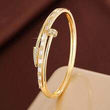1 chiếc vòng tay thời trang hình mũi tên quấn quanh, đính đá Cubic Zirconia, dành cho nữ. - Nhiều màu - Xem 4