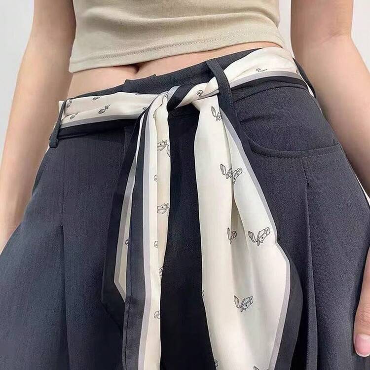 Pañuelo de seda para el sol de verano, regalo de lujo exquisito y de alta gama, pañuelo de seda largo y estrecho al por mayor, con cinturón, diadema para mujer, accesorio para el cabello versátil y de alta gama, pañuelo, cinta. - 11 - Añade 10
