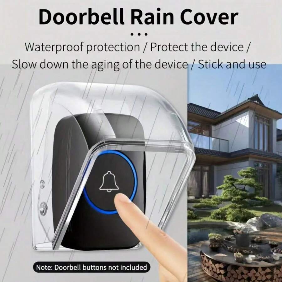 1个透明防雨门铃罩,无线门铃防水保护盒,用于保护门铃,适用于大多数无线门铃 - 不含门铃 - 防雨門鈴蓋 - 查看 1