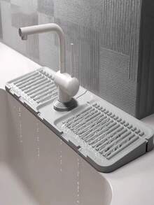 1 件装 38 厘米水龙头防溅垫，防滑水槽排水垫 / 速干易清洁设计，适用于厨房、浴室盥洗台、洗手池，耐用材质 / 简约风格托盘，保护水槽，实用家居配件，居家必备 - 彩色 - 查看 5