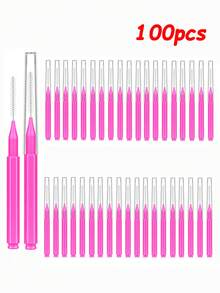 200 piezas Minibrochas para cejas con tapas, aptas para dar forma, rellenar cejas, teñir pestañas, arreglar cejas y pestañas, brochas para cejas, brochas para sombra de ojos - Rosa Fucsia - Ver 11