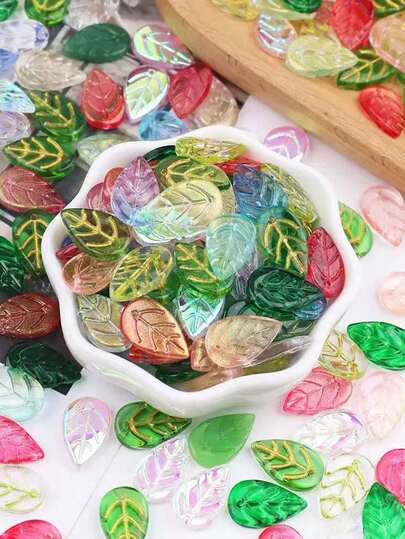 50 ชิ้น/แพ็ค 11x18 มม. ลูกปัดกลีบดอกไม้แก้วคริสตัลชุบทองสไตล์บาโรกเคลือบหลากสีวินเทจ, เหมาะสำหรับทำเครื่องประดับ DIY สร้อยคอ, สร้อยข้อมือ, ตกแต่งต่างหู, เหมาะสำหรับผู้ที่ชื่นชอบเครื่องประดับ