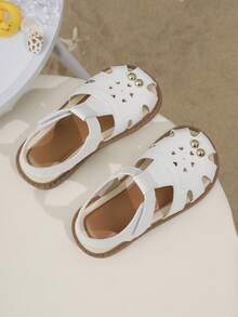 夏季女童软底鞋，儿童厚底平底凉鞋，大童新款 - 白色 - 查看 2