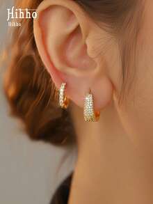 Hihho 4件套时尚百搭几何设计耳环套装，优雅浪漫，适合日常佩戴和外出场合。 - 耳飾 套裝 - 查看 5
