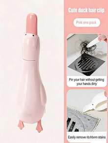 1/2pcs 2-In-1 Cute Duck Shaped Cleaning Clip, Effectively Removes Dust And Stains. Also Has Drainage Holes, Suitable For Bathroom Use To Clean Hair And Other Debris. - A - View 5