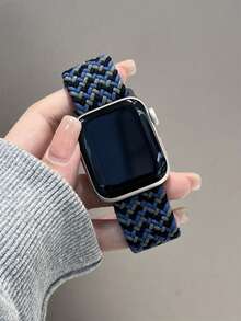 1条男女通用尼龙表带，兼容，尺寸包括42mm、38mm、40mm、41mm、44mm、45mm、46mm和49mm，时尚智能手表替换表带，适用于Series Ultra2、Ultra SE2、SE 11、10、9、8、7、6、5、4、3、2、1等型号，是返校学生的理想礼物 - 彩色 - 查看 3
