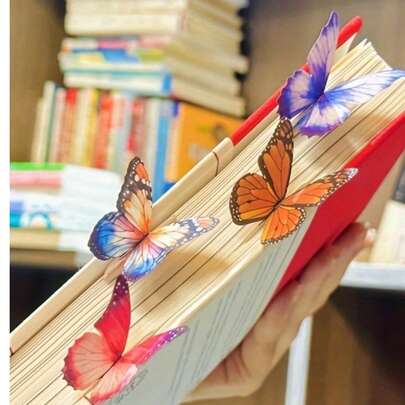6pcs/12pcs/16pcs 3D Butterfly Bookmark Set (With Memo Cards) - Thicker Paper - Suitable For Books, Journals, Planners - Cute Gift For Students, Teachers, Book Lovers
