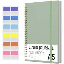 Spiral Notebook, Hardcover Notebook For School & Work, Lined Journal Notebook For Men & Women,120 Pages A5 (6 "X8") (Green) - Green - 查看 1