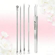 Bộ dụng cụ trị mụn đầu đen, bao gồm dụng cụ lấy mụn đầu đen, dụng cụ lấy mụn trứng cá, cọ rửa mặt, túi đựng, hộp đựng và khay đựng dành cho nữ. - Q - Xem 14