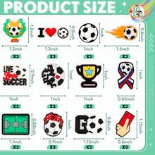 Henoyso - Juego de 72 piezas de regalo de fiesta de fútbol, pelota de fútbol, llavero para el día de San Valentín, con pulseras ajustables, juego de llaveros temáticos deportivos, pulseras para - Fútbol - Ver 3
