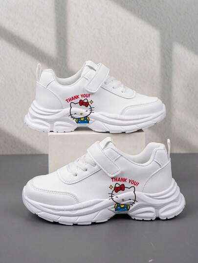 SANRIO 一双时尚实惠的休闲运动鞋，儿童篮球鞋，适合日常穿着和户外活动，圣诞礼物，带灯光效果，户外玩耍鞋，趣味设计鞋，卡通印花鞋，透气面料鞋，柔韧鞋底鞋，儿童运动鞋，休闲鞋，节日礼物，2D平底鞋