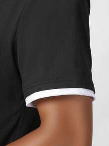 夏季高街地标地图印花短袖男士宽松圆领T恤 - 黑色 - 查看 4