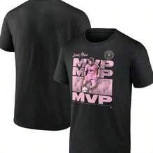 Short SleeveMen's Lionels Messis Black Inters Miamis CF 2024 MLS League MVP T-Shirt. - 黑色 - 查看 1
