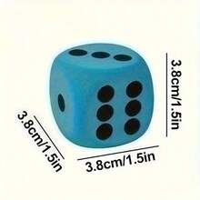 1 pieza Juego de dados de espuma suave EVA - Dados de espuma de poliuretano extra grandes, bordes suaves, disponibles en rosa, amarillo, rojo, azul, verde, blanco - Ideal para fiestas - Multicolor - Ver 4