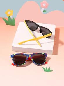 2 chiếc kính cho bé trai 5-10 tuổi, gọng vuông hoặc tròn, hình oval, in hình khủng long, kiểu dáng thời trang dễ thương, phù hợp cho sinh hoạt hàng ngày, các bữa tiệc, kèm hộp đựng kính. - Nhiều màu - Xem 5