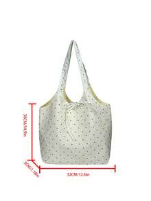 Dedoo Ins Style Portable Canvas Tote Bag Women's New 2026 Niche Design Large-Capacity Underarm Shoulder Bag - Beige - View 6