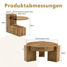 Coffee Tables - Wood + MDF+Glass - View 6