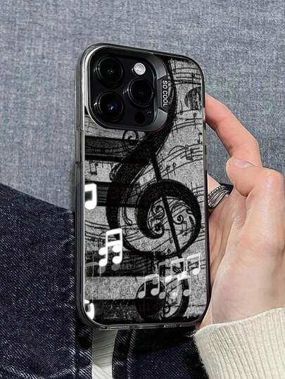 The New Series Of Creative And Fashionable IMD Laser Phone Cases ,Vintage Grunge Treble Clef With Musical Notes Patterns, Classic Hybrid Phone Cases With Shock Resistance And Anti Slip, Compatible With Iphone 17/17Air/17Pro/17ProMax, 16/16Plus/16ProMax, 15.14, 13, 12, 11 Series, Suitable For Galaxy S22, S23, S24, S25 PLUS ULTRA Series, Easter Gift, Christmas/Halloween Decoration/Birthday Gift, Couple .Girlfriend, Boyfriend, Friend Or Yourself