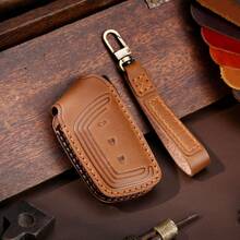 1pc Genuine Leather Key Fob Holder Suitable For Baojun Car Keys, New Model RM5/RS-5/RC6/RS3/Wuling Hongguang MINI EV - Blue (Type B) - View 10