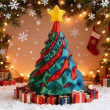 3D Printed Christmas Tree Decor, Creative Holiday Atmosphere Accessory, Unique Desktop Ornament, Distinctive Christmas Gift, Stylish Home Decoration - Multicolor - View 6