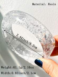 1件冷色调渐变树脂手链，优雅简约设计手链 - 彩色 - 查看 11