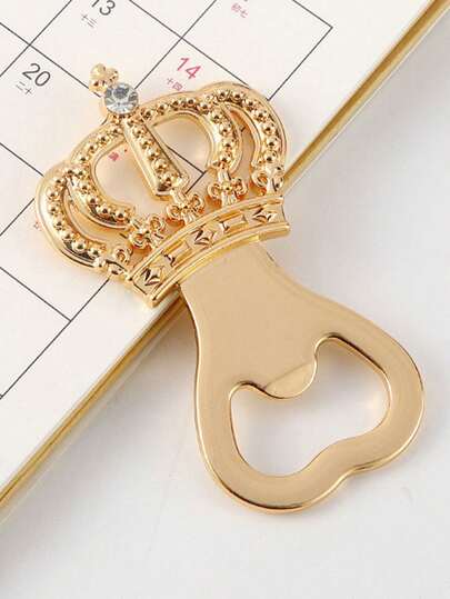 100pcs/2pcs Crown Bottle Opener Gift, Crown Can Opener, Royal Beverage Bottle Opener, Sturdy And Elegant Kitchen Accessory, Exquisite Party Decor, Wedding