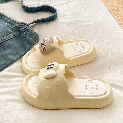 Nuevas sandalias de casa de verano con diseño de pez, suela suave y cómoda, suela gruesa antideslizante