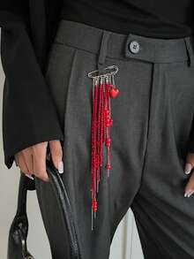 1 chiếc ghim cài áo hình trái tim đính pha lê giả ngọc lam phong cách Gothic Punk, phụ kiện trang sức quyến rũ, thích hợp cho phong cách Rock Hip Hop thanh lịch, giản dị tối giản, đường phố, du lịch, tiệc tùng, quà tặng thời trang đa năng cho cặp đôi. - Chuỗi quần - Xem 4