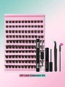 DIY D型卷翘假睫毛，单根睫毛簇，用于嫁接睫毛，自然轻盈，打造纤长浓密效果，柔软轻盈的假睫毛 - 彩色 - 查看 26