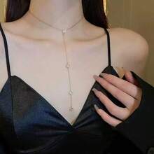 1Pc High Quality Luxury Layered Pearl Women's Camisole Top Hand Knotted Fashion Sexy Pearl Body Chain Sweet Girl Fashion Faux Pearls Cami Simplicity Girlish Crop New Leisure Style Of Simple Faux Pearl Halter Tops Teen Style Cute Beaded Beautifully Cami Vest ,Pearl Bead Body Chain Sexy, Fashionable, High-End Diamond Studded Chest Chain, Top Chain, Wedding Dress, Nightclub Party Jewelry - Multicolor - View 1