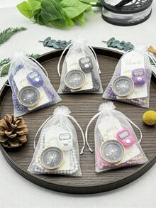 5-In-1 Holiday Gift Set: Electronic Ring Counter, Compass, Faux Pearl, Wedding Greeting Card, Gift Bag Packaging, Ideal For Holiday Gifts - 5-in-1 Set - View 2