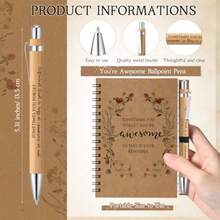 Sayglossy 10 Sets Christian Gifts Bulk for Women 5 Styles Mini Christian Notebooks and Pens Bible Verse Spiral Notebook with Pen Holder Retractable Bamboo Pens for Women Church Sunday School - 10 - Ver 3