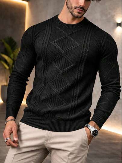 Sueter tricot blusa masculina de frio alta qualidade outono inverno manga longa dia dos pais