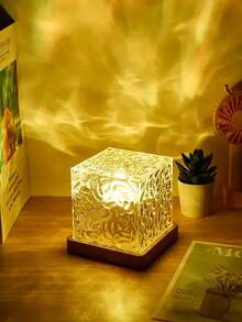 1pc Multi-Color LED Atmosphere Light, USB Powered, Multi-Function Water Wave Projection Lamp With Remote Control, Colorful LED Projection Creates Dreamy Atmosphere, Suitable For Living Room, Bedroom, Game Room, Party - 多色光 - 查看 4