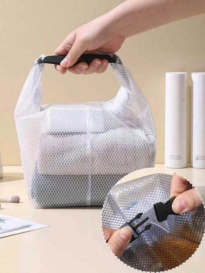 1个防水洗漱包，化妆包，大容量透明化妆包，化妆品收纳袋，加厚PVC旅行浴室收纳包，护肤品收纳袋，便携旅行包，大容量