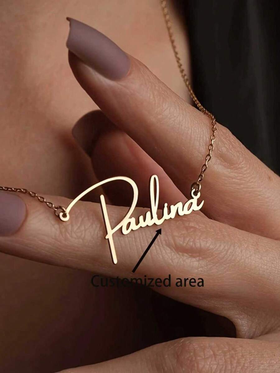 [Customized] Personalized Name Necklace, Personalized Gift For Women, Summer Jewelry, Minimalist Necklace - Multicolor - View 1