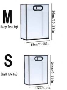5个/1个透明PVC礼品袋，简约手提袋，包装袋，包装盒，手提包袋，化妆品收纳袋，生日礼物袋，婚礼礼物袋，返校季塑料防水礼品袋，情人节礼物袋，婴儿派对礼物袋 - 查看 3