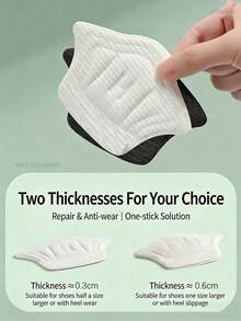 Heel Grip Anti-Slip Anti-Friction Pad, Shoe Size Reducer, Half Size Insert For High Heels, Sports Shoes And Casual Shoes - B-thick Version + Thin Version - View 4