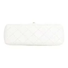CHANEL Classic Flap CF21C, A Mini Women's Shoulder/Crossbody Bag Made Of  With An Adjustable Chain Strap And Gold Beads, Featuring A Classic Quilted Quilted Design. It's A Classic White Quilted Flap Bag. - AS1787-B02916-10601 - 查看 4