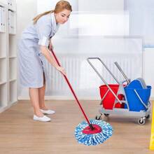 Base de fregona giratoria compatible con el sistema de enjuague y limpieza de 2 piezas, funda de fregona giratoria, base de fregona giratoria, pieza de base de plástico - Reemplazo de base de trapeador rojo + 1 - Ver 5