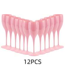 6/12pcs Reusable Champagne Glasses, Wine Glasses, Cocktail Glasses, Wedding Stemware, Suitable For Holiday Celebrations, New Year, Christmas, Parties, Weddings, Birthdays, Valentine's Day And Homecoming Events - View 7