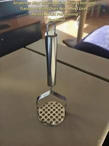 1pc Stainless Steel Potato Masher, Multifunctional Manual Food Masher Tool, Heavy Duty Potato Ricer For Smooth Mashed Potatoes, Food Preparation And Vegetable Mashing, Durable And Practical Kitchen Gadget And Essential Cooking Utensil - Silver - View 15