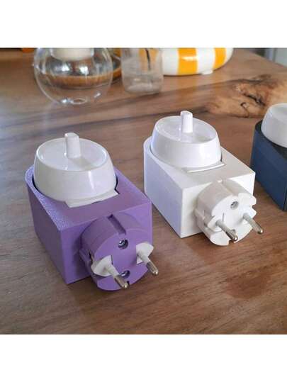 1 đế sạc bàn chải đánh răng điện | Giá đỡ treo tường chống nước và bộ phận giấu dây cáp - Tiết kiệm không gian, bằng nhựa, lắp đặt không cần keo dán, phụ kiện phòng tắm hiện đại